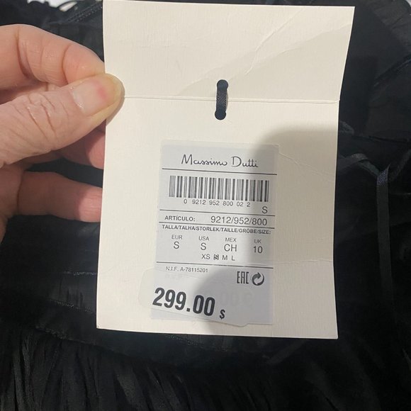 Massimo Dutti black Long pleated Spaghetti Straps Sleeveless dress - Picture 9 of 11